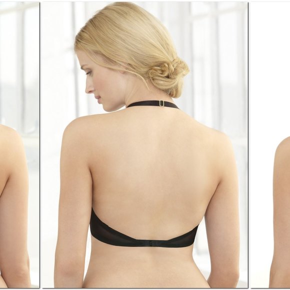 Set of 3! 38B Glamorise ELEGANCE Bra (3-Way CONVERTIBLE-STRAPS) Lace BLACK NEW - Picture 11 of 15